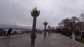 [4K/60FPS] Anapa Streets Walk on a Rainy Day, Russia