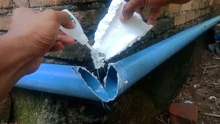 SHOCKED! AWESOME Plumber IDEA, To Connect PVC Pipe, Just Use Styrofoam With Super Glue