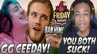 Ninja & PewDiePie TEAM UP Against Ceeday For The Most TOXIC Game Ever! (Both POVs)