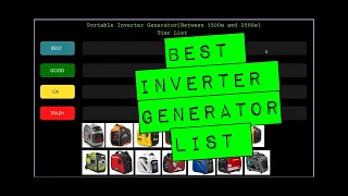 Best Portable Inverter Generator Tier List. Based on a generator mechanic's experience.