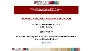 Harvard Affiliated Residency Programs Virtual Showcase 2020