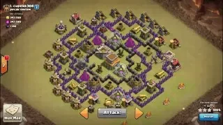 TH7 vs TH8 Max War attack 3 Star - Hog Dragon