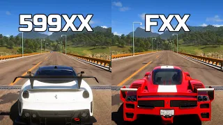 Forza Horizon 5: Ferrari 599XX Evo vs Ferrari FXX - Drag Race