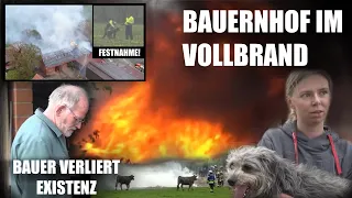 [EINSTURZ WÄHREND INTERVIEW] RENNENDE BULLEN | Bauernhofbrand in Tecklenburg | Flammeninferno