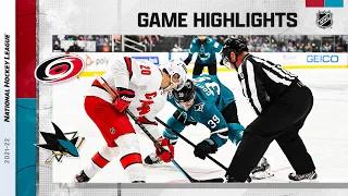 Hurricanes at Sharks 11/22/21 | NHL Highlights