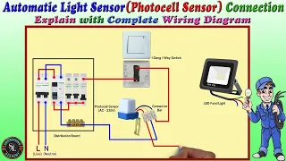 Automatic Light Sensor Switch or Photocell Sensor Connection / Automatic Day & Night On & Off Switch