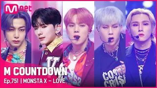 [MONSTA X - LOVE] Comeback Stage | #엠카운트다운 EP.751 | Mnet 220505 방송