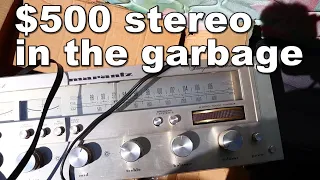 We found a $500 VINTAGE MARANTZ STEREO and a SPEAR GUN while TRASH PICKING