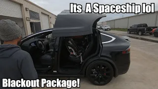 Tesla Model X Gets Blacked Out! Tesla Has Horrible Paint From Factory!