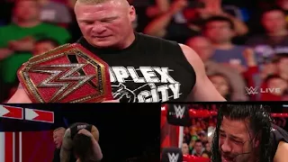 WWE Brock Lesnar brutally attack on Roman Reigns- Raw, March 26, 2018