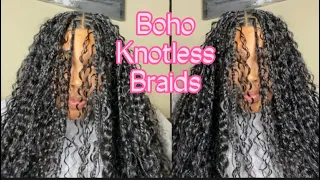DIY| Boho Knotless Braids Human Hair Only| Braid Like A Professional