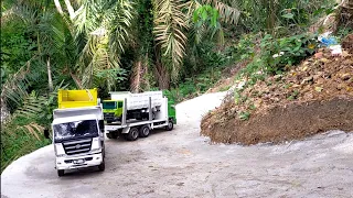 NYARIS TERJUN KEJURANG Dramatis Penyelamatan Rc Truk Nissan Tronton Rc Hino 500 Saat Pengiriman Truk