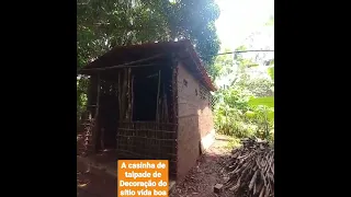 casinha de taipa do sítio vida boa em construção