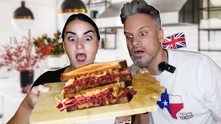 Brits Try [REUBEN SANDWICH] For The First Time ! (Is it cooked?)