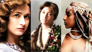 Stunning Colorized History Photos in 4K of Beautiful Women from around the World (1870-1920s)