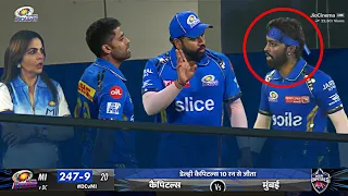 Rohit Sharma Angry fight with Hardik Pandya front of Nita Ambani after MI loss in MI vs DC match