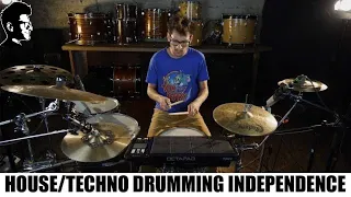 House / Techno Drumming Independence Exercises // Drum lesson by The Hybrid Drummer