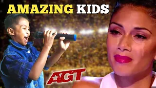 GOLDEN BUZZER: This little boy made the jury cry Sing a song heart alone America's got talent 2024
