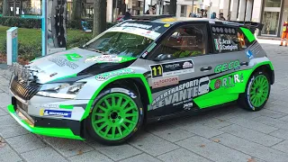 40 Rally Trofeo Aci Como 2021 arrivo dei primi al palco partenza 22 ottobre