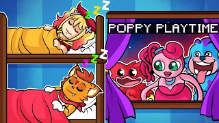 ¡POPPY PLAYTIME 2 NOS ESPIAN EN LA NOCHE! 😭 😱 | SRGATO X FLOR ESCAPAN DE POPPY PLAYTIME EN MINECRAFT