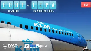 ✈ IVAO / X-Plane 12 / EDDF (Frankfurt) - LEPA (Palma de Mallorka)  / WoA planner / Boeing 737-800