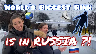 🇷🇺MOSCOW has the WORLD’S Biggest ICE SKATING Rink ?! ⛸️ AMERICANS in RUSSIA! 🇺🇸@simplyshamal