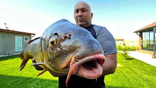 Huge Fish baked in Tandoor!!!