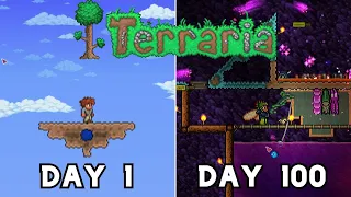 I Spent 100 Days in Terraria Skyblock