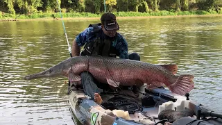 Alligator Gar fishing in the Kayak part 2 another monster