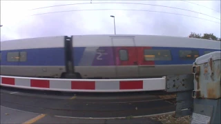 TGV et TER au PN n°466 et 467 de Lanester (56).