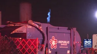 3 garbage trucks catch fire at Republic Services in Chicopee