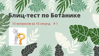 Тест по ботанике #1. Проверка знаний.