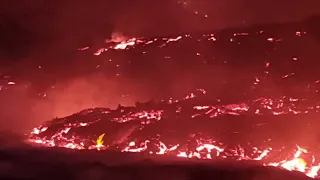 Lava monster approaching! Meradalir volcano, Iceland. Aug. 4, 2022.