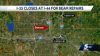 Part of I-35 to be close two nights in upcoming week in OKC due to construction project