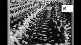 1940s Moscow, Russia, Military Rally in the Red Square, WWII, 16mm