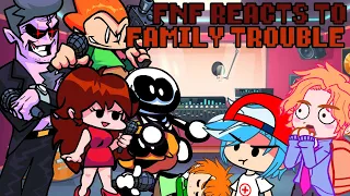 Friday Night Funkin' reacts to FAMILY TROUBLE-TRIPLE TROUBLE BUT FNF CASTS SING IT  | xKochanx |