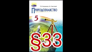 33 "ОРГАНІЗМ І ЙОГО ВЛАСТИВОСТІ"//5 КЛАС ПРИРОДОЗНАВСТВО//КОРШЕВНЮК.