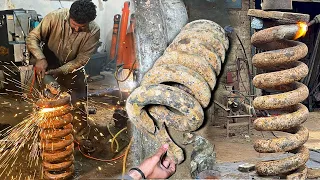 Restoration of Catiapilar (320C) Excavator Truck's Adjuster  Recoil Spring by Machine.