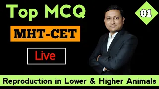 TOP MCQ Reproduction in Lower & Higher Animals | Part 1 | MHT-CET@2024 | Digambar Mali #biology #cet