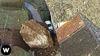 Tragic Moments! Shocking Massive Rockfalls & Landslides Filmed Seconds Before Sudden Disaster