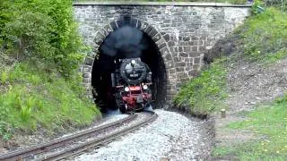 (HD) 99 222 der Harzer Schmalspurbahnen am Thumkulen-Tunnel