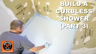 How to Build a Curbless Shower (Part 3: Waterproofing Shower Pan) -- by Home Repair Tutor