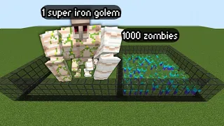 1000 zombies vs 1 super iron golem