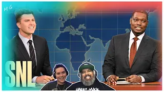 SNL Reaction: weekend update joke swap | Colin Jost and Michael Che
