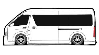 How to draw a TOYOTA HIACE