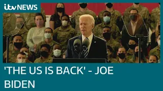 Joe Biden pledges 'the US is back' ahead of talks with Boris Johnson and G7 summit | ITV News