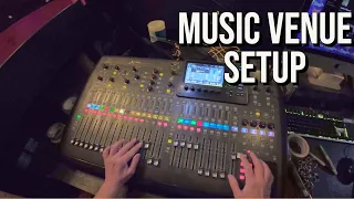 FOH Engineer Getting A Music Venue Ready For Soundcheck (POV)