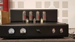 EL34 Stereo tube amp 2 x 70 Watts build with ebay pcb en used parts