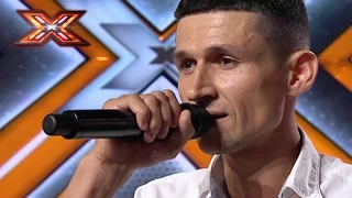 A middle-aged man sings a song of youth. The X Factor 2016