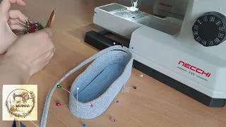 Сумочка Сумка из шнура в технике зигзаг,кросс-боди .DIY сумка из шнура.Учусь шить из шнура.